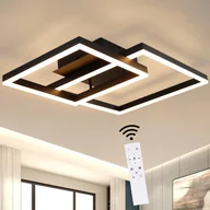 Lampy sufitowe - ZMH lampa sufitowa LED do salonu - ściemnialna czarna lampa do salonu nowoczesny design z pilotem wykonana z metalu oświetlenie sufitowe do kuchni - miniaturka - grafika 1