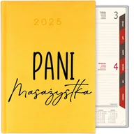 Notesy i bloczki - KALENDARZ ŻÓŁTA TERMINARZ A5 2025 DZIENNY PREZENT DLA MASAŻYSTKA MIX WZORY - miniaturka - grafika 1