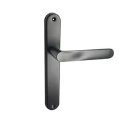 Klamki - Domino Klamka do drzwi wewnętrznych z długim szyldem pełnym Oval czarna - miniaturka - grafika 1