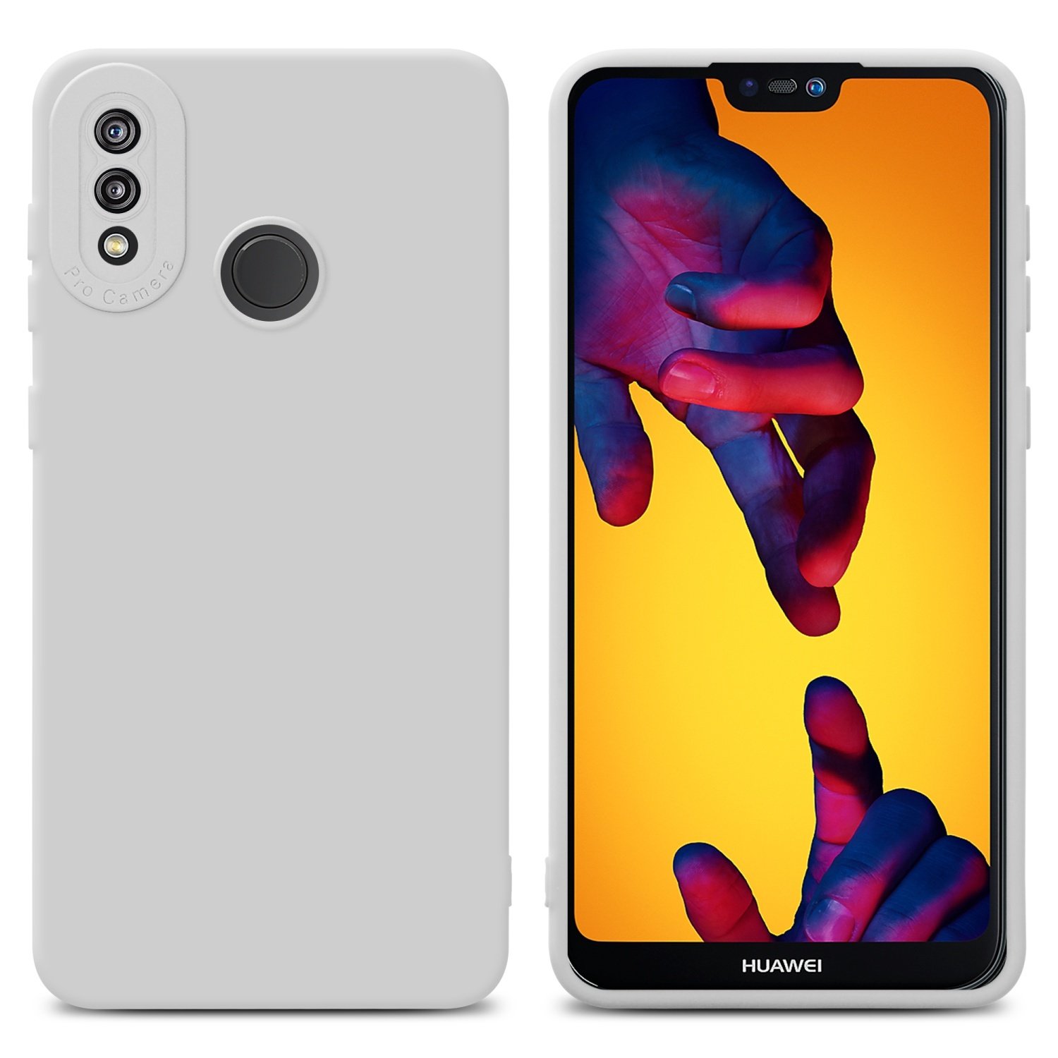 Pokrowiec Cadorabo do Huawei P20 LITE 2018 / NOVA 3E w białym silikonowym etui z TPU na telefon komórkowy