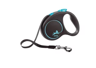 Flexi Smycz oryginalna Black Design niebieska M 5m do 25kg taśma 803403 - Smycze dla psów - miniaturka - grafika 1