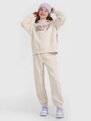 Spodnie i spodenki dla dziewczynek - 4F Spodnie dresowe joggery dziewczęce - białe 122 (6-7 lat) - miniaturka - grafika 1