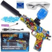 Zabawki militarne - PISTOLET AUTOMATYCZNY MASZYNOWY ELEKTRYCZNY GLOCK TŁUMIK AKU ZESTAW - miniaturka - grafika 1