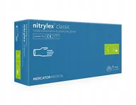 Rękawiczki jednorazowe - Rękawice Nitrylowe Bezpudrowe Mercator Nitrylex Classic White S 100 Szt - miniaturka - grafika 1