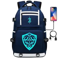 Torby na laptopy - Plecak Zelda-link Print dla nastolatków, studentów, mężczyzn i kobiet - tornister, torba na książki i laptopa Torby podróżne z portem ładowania USB... - miniaturka - grafika 1
