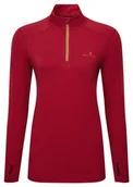 Bluzy sportowe damskie - RONHILL bluza biegowa damska CORE THERMAL 1/2 ZIP TEE jam/flame - miniaturka - grafika 1