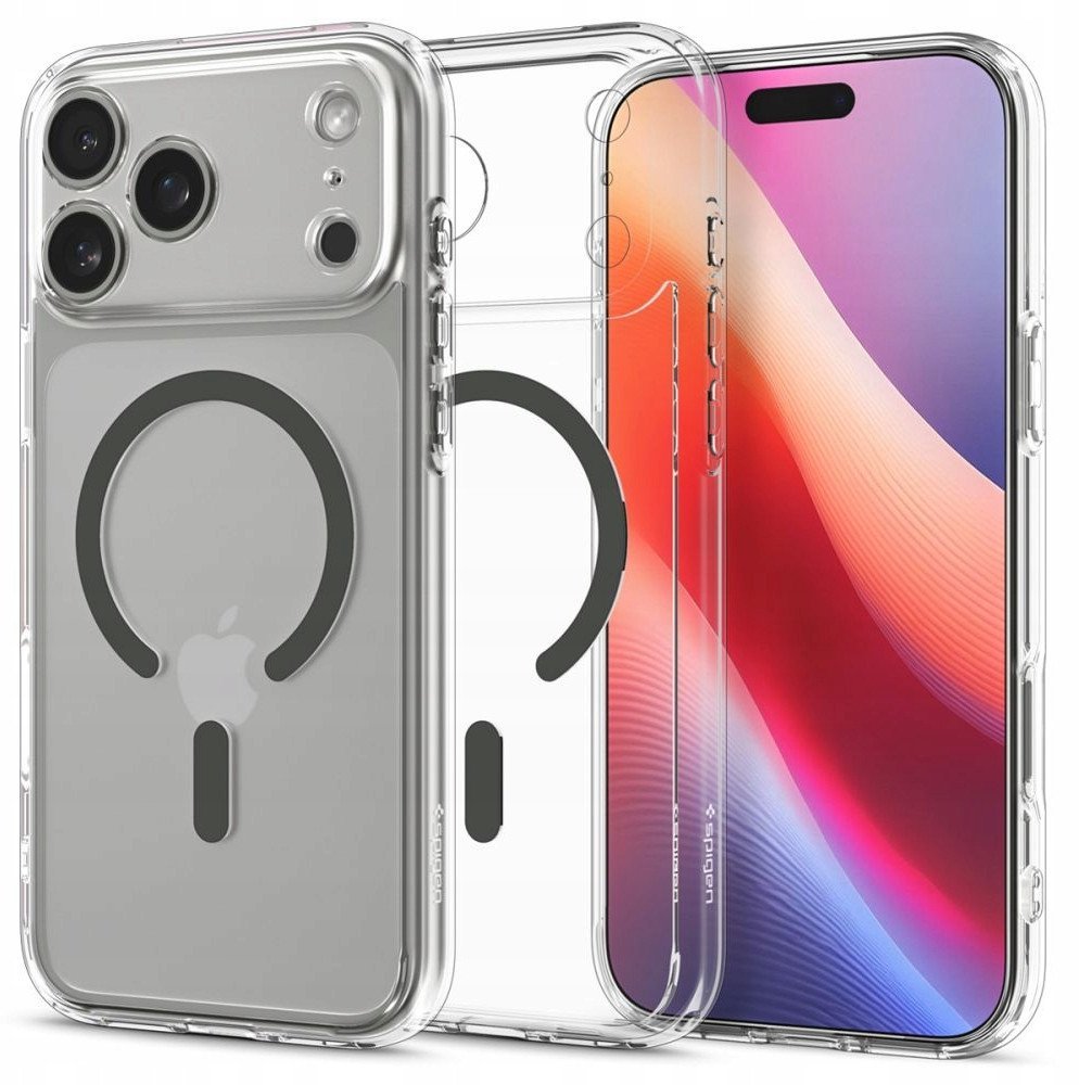 Etui Spigen Ultra Hybrid MagSafe na iPhone 17 Pro - przezroczysto-szare