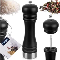 Młynki do soli i pieprzu - Młynek do pieprzu i soli przypraw ręczny drewniany czarny 21.5cm ORION 130237 - miniaturka - grafika 1