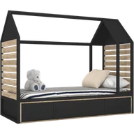 Szafy i szafki dla dzieci - Łóżko domek 90x200 czarne Tutu Black - miniaturka - grafika 1