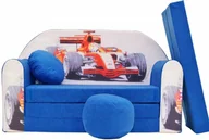 Fotele i pufy dla dzieci - Sofa dziecięca kanapa wersalka rozkładana 160cm + podnóżek i poduszka - C2 - miniaturka - grafika 1
