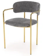 Krzesła - Popielate tapicerowane nowoczesne krzesło w stylu glamour B7-C28 - miniaturka - grafika 1