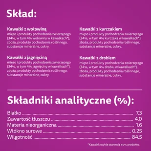 WHISKAS Adult saszetki 80 x 85 g Klasyczne Posiłki - mokra karma dla dorosłego kota, w sosie (kawałki z: wołowiną, kurczakiem, jagnięciną, drobiem) - Mokra karma dla kotów - miniaturka - grafika 5