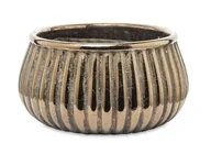 Świeczniki - Złota Osłonka Doniczka Wypukła 12X22,5X22,5 - miniaturka - grafika 1