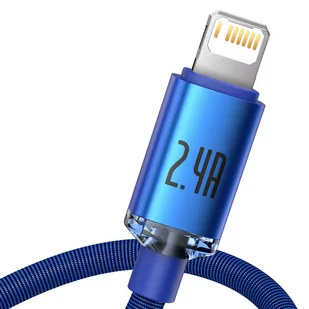 Baseus Crystal Shine Series kabel przewód USB do szybkiego ładowania i transferu danych USB Typ A - Lightning 2,4A 1,2m niebieski (CAJY000003) - Kable USB - miniaturka - grafika 2