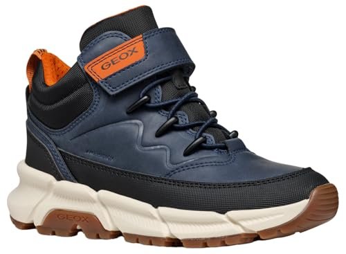 Geox J FLEXYPER Plus BOY Botki, granatowe/czarne, 35, Granatowy czarny, 2 UK