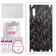 Szkła hartowane na telefon - Folia naklejka skórka strukturalna na TYŁ+BOKI do Samsung Galaxy A70 -  Carbon Pixel Czarny - apgo SKINS - miniaturka - grafika 1