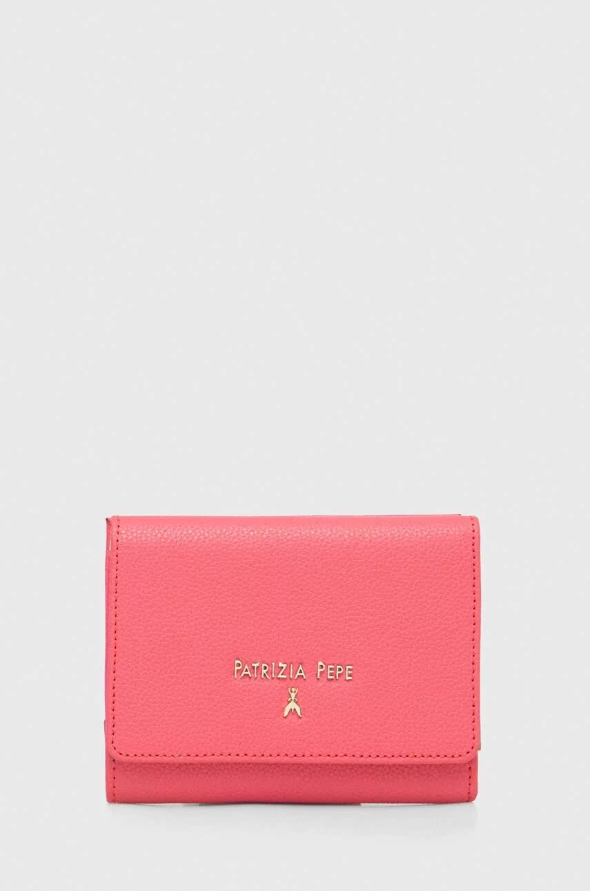Patrizia Pepe portfel skórzany damski kolor różowy