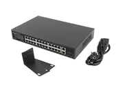 Switche - LANBERG POE RACK 19" 24X 1GB POE+/2X GB/2X SFP 360W RSGE-24P-2GE-2S-360 - miniaturka - grafika 1