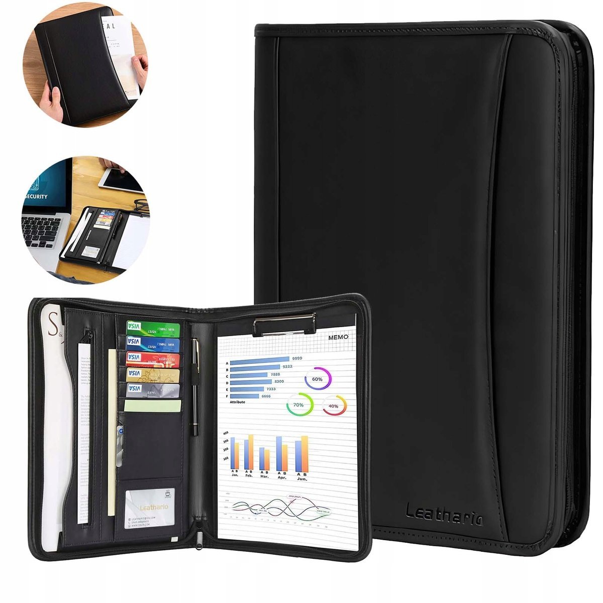 MULTI ORGANIZER A4 Z WIELOMA PRZEGRÓDKAMI NA NOTATNIKI KARTY TELEFONY