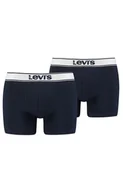 Majtki damskie - Levis 2-pack bawełnianych bokserek męskich 100001150, Kolor granatowy melanż, Rozmiar S, Levis - Intymna - miniaturka - grafika 1