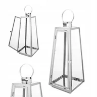 Lampiony i znicze - Lampion latarnia dekoracyjna metal szkło na taras ogród Altom Design 50 cm - miniaturka - grafika 1