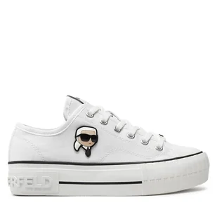 Trampki KARL LAGERFELD KL60424 White Canvas 911 - Trampki damskie - miniaturka - grafika 1