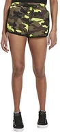 Spodenki damskie - Urban Classics Damskie szorty z nadrukiem Camo Hot Pants, wielokolorowy (Frozenyellow Camo 01650), L - miniaturka - grafika 1