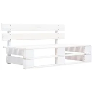 Sofy ogrodowe - VidaXL Ogrodowa sofa środkowa z palet, biała, drewno sosnowe 3066501 - miniaturka - grafika 1