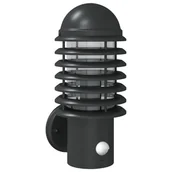 Lampy ogrodowe - vidaXL Kinkiet zewnętrzny z czujnikiem ruchu, czarny, stal nierdzewna - miniaturka - grafika 1