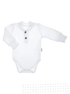 Body dla niemowląt - Chłopięce body eleganckie białe Nicol r.68 - miniaturka - grafika 1