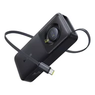 Powerbanki - Powerbank Baseus Free2Pull 10000mAh 30W z portem USB-C i rozwijanym kablem USB-C - Czarny - miniaturka - grafika 1