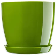 Donice - Doniczka Agen z podstawką 16 cm, zielona - miniaturka - grafika 1