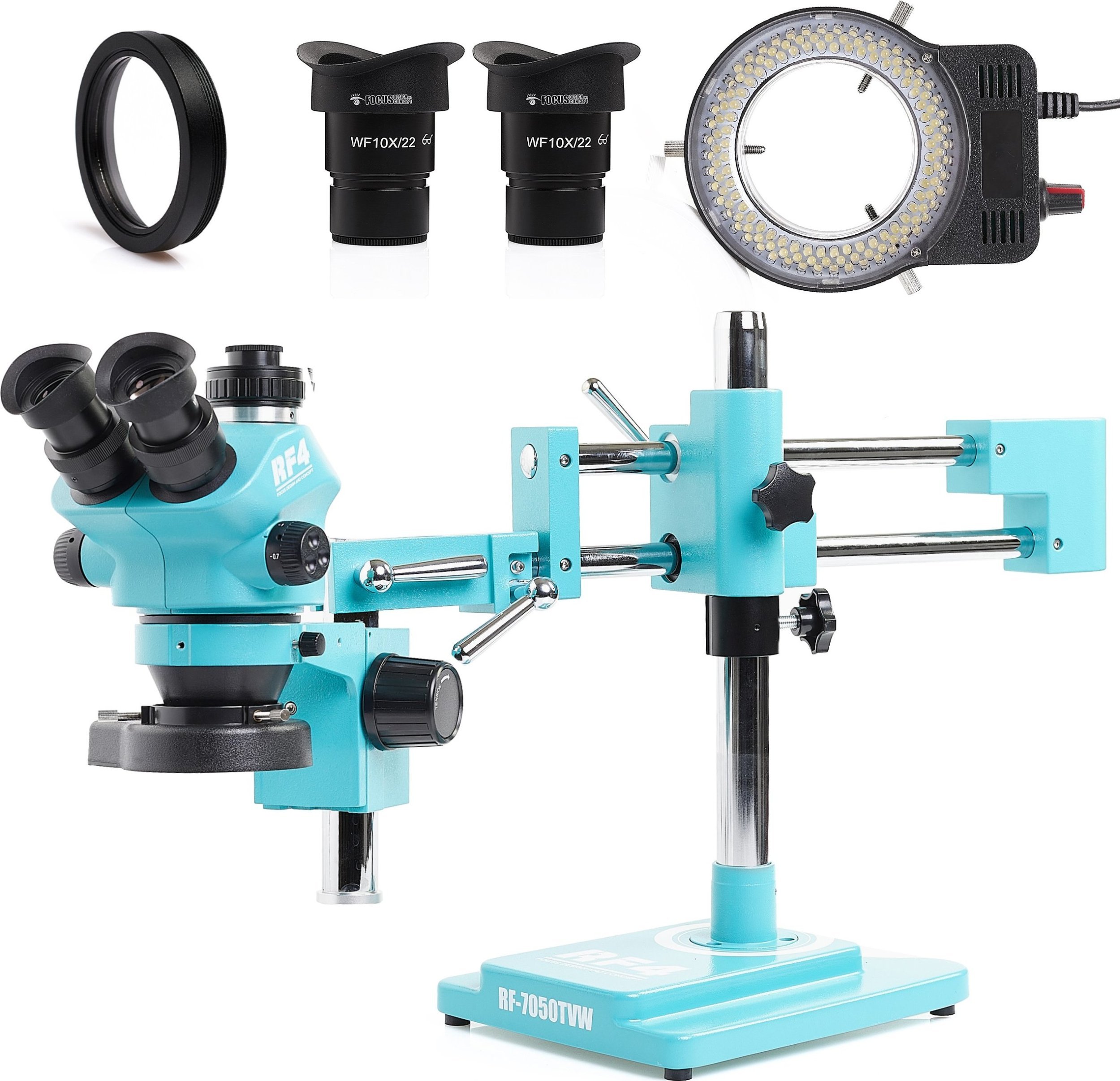 Mikroskop Stereoskopowy Optyczny 7-50X RF4 Oświetlenie 144x LED Techrebal