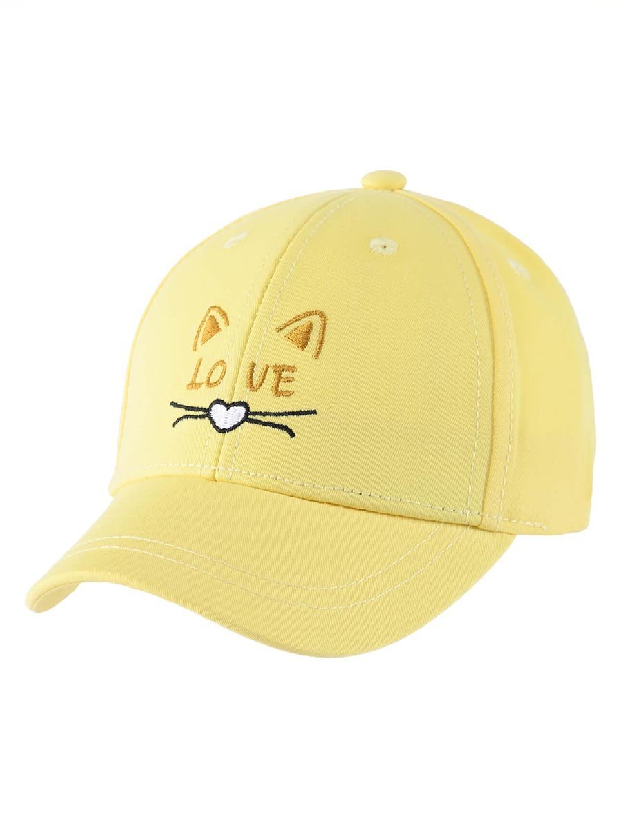 Czapka z daszkiem dziecięca, kotek, żółta, Be Snazzy r.48/50