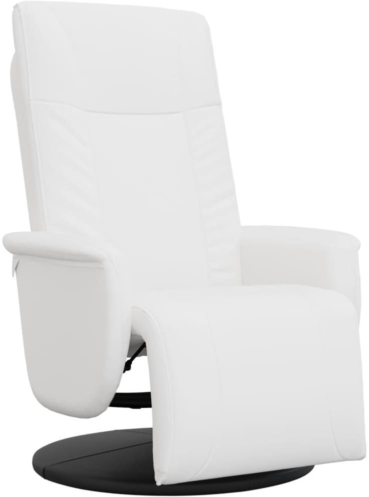 Rozkładany fotel z podnóżkiem, biały, sztuczna skóra