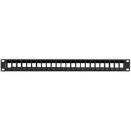Pozostałe akcesoria sieciowe - LANBERG Patch panel pusty 24 porty 1U 19 cali czarny do modułów keystone + EKSPRESOWA PPKS-1024-B - miniaturka - grafika 1