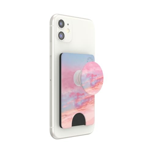 PopSockets Portfel na telefon z rozszerzanym uchwytem na telefon, etui na kartę telefoniczną - różowe chmury