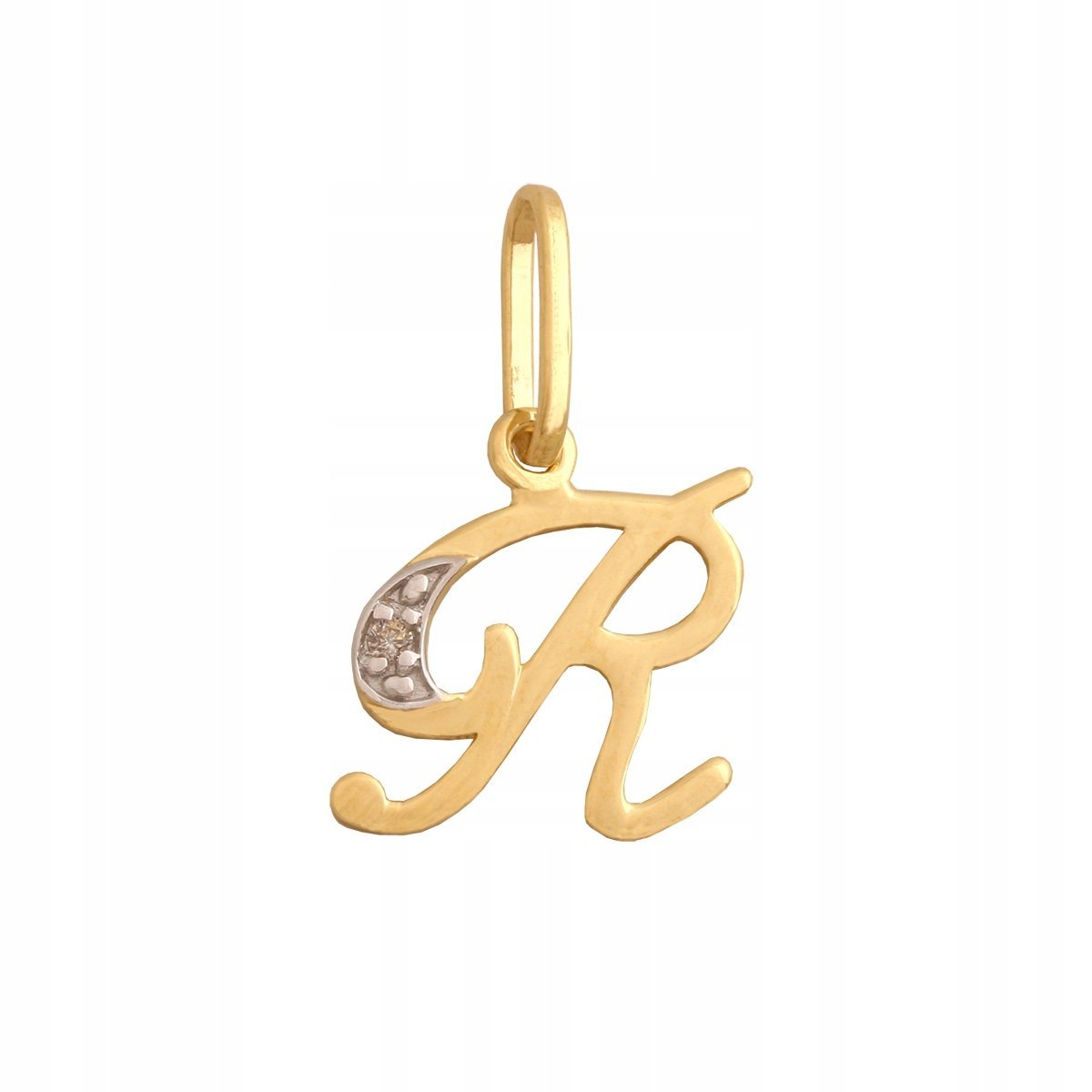Złota Zawieszka Literka 585 0.55 g Cyrkonia