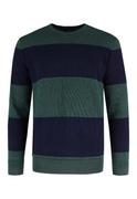 Swetry męskie - Zielony sweter w paski S-CLAUD - Volcano - miniaturka - grafika 1