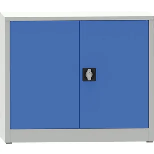 PARTNER B2B Warsztatowa szafa półkowa na narzędzia KOVONA JUMBO, 1 półka, spawana, 950 x 500 x 800 mm, szara / niebieska 178647 - Pozostałe wyposażenie warsztatu - miniaturka - grafika 1