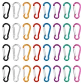 Łańcuchy i liny stalowe - 16 szt. Mały karabińczyk Mini karabińczyk aluminiowy Mały karabińczyk na klucze Lekki i wytrzymały Nadaje się do wędrówek Kemping Podróże Wędkarstwo ( - miniaturka - grafika 1