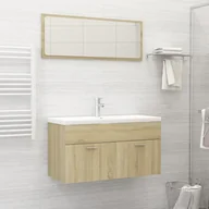 Meble łazienkowe - Zestaw mebli łazienkowych, kolor dąb sonoma, płyta wiórowa - miniaturka - grafika 1