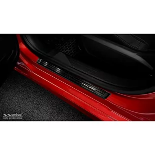 Avisa 2/15030 czarne osłony progu INOX odpowiednie do Opel Corsa F HB 5-drzwiowy 2019 - 'Special Edition' -4-częściowy - Nakładki progowe - miniaturka - grafika 1