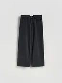 Spodnie damskie - Reserved - Jeansy wide leg - czarny - miniaturka - grafika 1