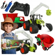 Zabawki zdalnie sterowane - ZDALNIE STEROWANY TRAKTOR CIĄGNIK RC NA PILOTA 1:24 Z ROZSIEWACZEM ŚWIATŁA - miniaturka - grafika 1