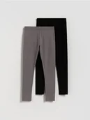 Spodnie i spodenki dla dziewczynek - Reserved - Bawełniane legginsy 2 pack - wielobarwny - miniaturka - grafika 1