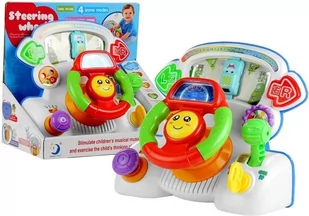 Import LEANToys Kierownica Edukacyjna Interaktywna Dźwięki Światło - Zabawki interaktywne dla dzieci - miniaturka - grafika 1