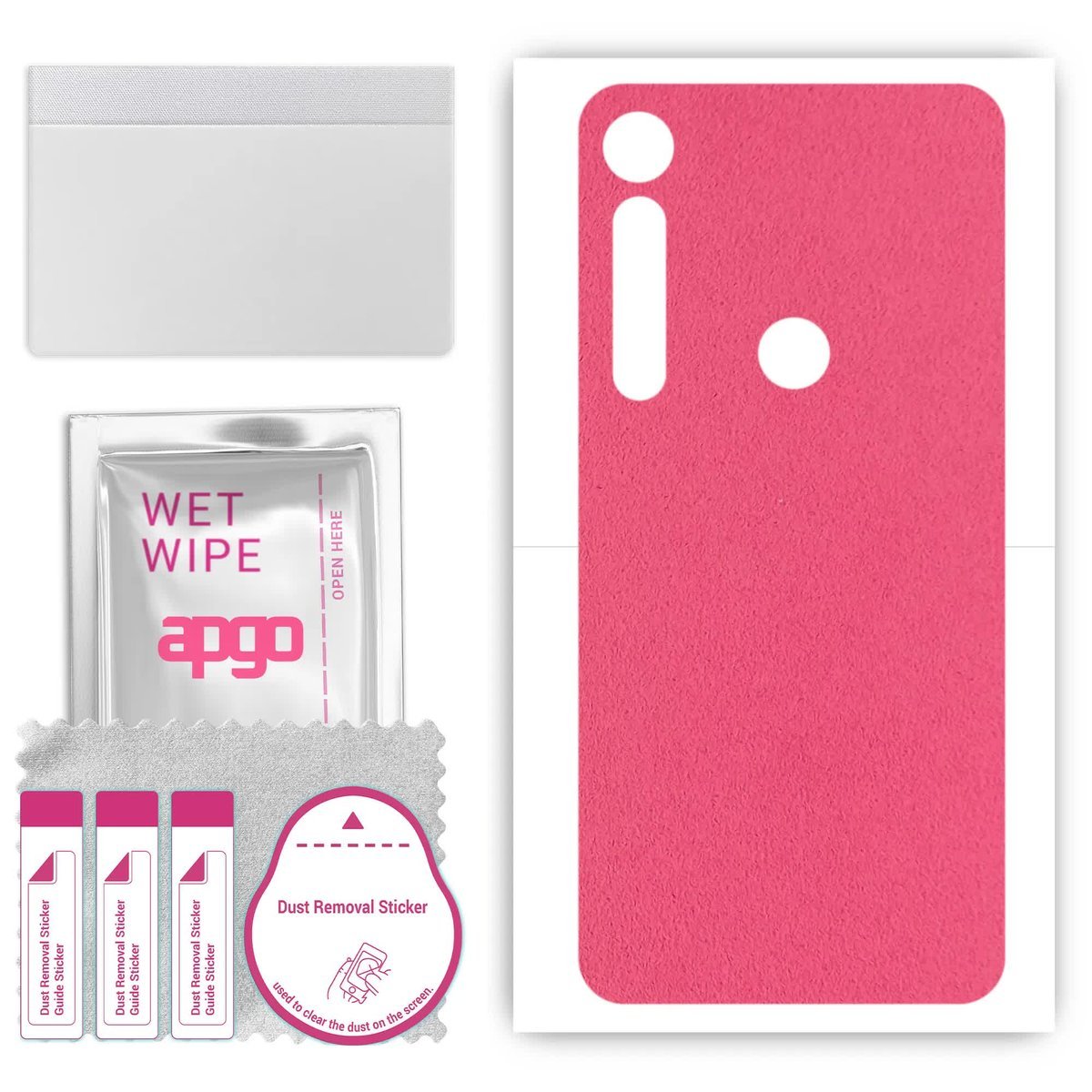 Folia naklejka skórka strukturalna na TYŁ Zamsz do Motorola One Vision Plus - Zamsz Różowy - apgo SKINS