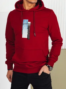 Bluza męska z kapturem bordowa Dstreet BX5728-L - Bluzy męskie - miniaturka - grafika 1