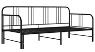 Łóżka - Czarne Metalowe Łóżko Rozkładane 90X200 Cm Hamza 3X - miniaturka - grafika 1